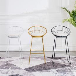 Nordic Style Metal Bar Stool Kitchen Modern Luxury High Chair Home Designer Kitchen Sillas Para Comedor Restaurant Furniture