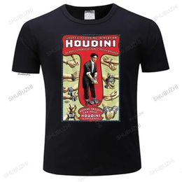 Houdini Poster Print TShirt Magician Cotton Sizes S5Xl High Quality Casual funny Printing Tee Shirt bigger size 240409