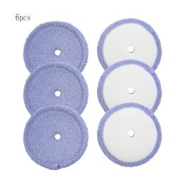 6pcs EVERYBOT Washable Mother Yarn And Microfiber Mop Pads For EVERYBOT Edge RS700 RS500 Robot Mop Cloths Replacement Accessory