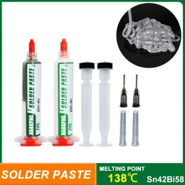 Lead-free Syringe Solder Paste Low High Temperature Flux For Soldering Led Sn42bi58 Sn63 Smd Repair Tin Paste