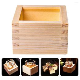 Wine Glasses Glass Containers Fogger Small Cake Container Sake Serving Cup Cups Wooden Drinking Supplies Holder