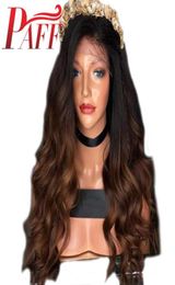 PAFF Ombre Brown 44 Silk Top Lace Front Human Hair Wigs With Baby Hair Two Tone Brazilian Remy Hair Pre Plucked28058882393554