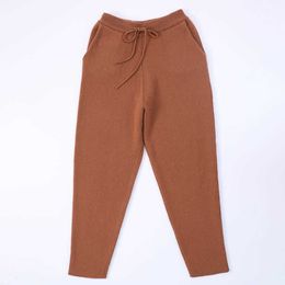High Quality Harem Pants Women Pure Korean 90% Wool 10% Cashmere Knit Made in Inner Mongolia Custom Casual Regular