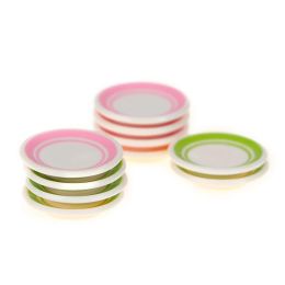 5pcs/bag 1:12 Dollhouse Miniature Colourful Plate Dishes Kitchen Accessories Toys