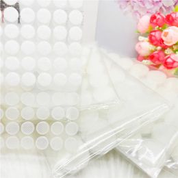 wholesale 10/15/20mm Transparent Dots Self Adhesive Hook and Loop Fastener Tape Strong Glue Baby Round Coin Tape Sticker