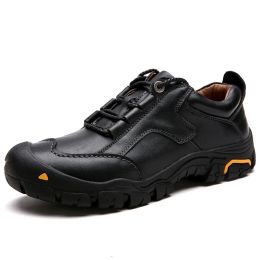 Boots 2022new Durable Mens Safety Shoes Genuine Leather Oxford Shoes Waterproof Casual Shoes for Men Comfortable Work Sneakers Male