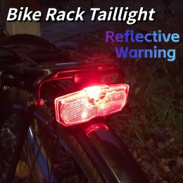 MTB Bike Luggage Rack Light Waterproof Bicycle Rear Seat Reflective Taillight Battery Powered Safety Warning Reflector