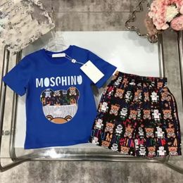 New designer Mo Summer Children Clothing Set for Boys and Girls Sports Fashion Set Short sleeved Clothing Children Clothing Set