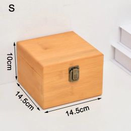 1 Pcs S / M / L Wooden Jewelry Storage Box Pine Rectangular Flip Solid Wood Gift Box Handmade Craft Case Home Storage Tools