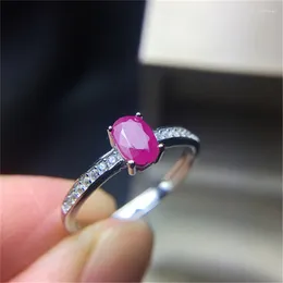 Cluster Rings Natural Ruby Ring For Women Wedding Gemstone 925 Sterling Silver Birthday Classic Luxury