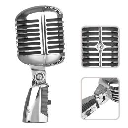 Microphones Metal Vintage Microphone for SHURE 55SH Simulation Classic Retro Dynamic Vocal Mic Universal Stand for Live Performance Karaoke