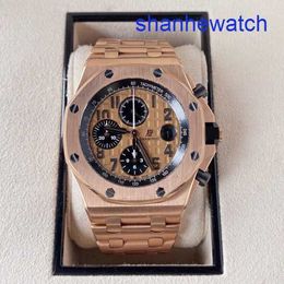 AP Athleisure Wrist Watch Royal Oak Offshore Series Mens 42mm Diameter Precision Steel 18k Rose Gold Casual Watch 26470OR.OO.1000OR.01