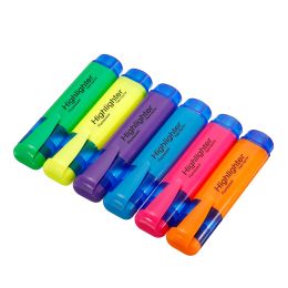 4/6Pc Highlighter Fluorescent Pen Broad Tip Writing Marker Pens for Art Drawing Doodling Marking Office Stationery School Supply