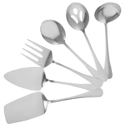 Plates Stainless Steel Cutlery Fork Spoon Kit Household Serving Utensils Kitchen Supplies