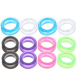 12 PCS Scissors Silicone Ring Anti-skid Finger Professional Hair Protective Case Green Shears Grab Handles Grips