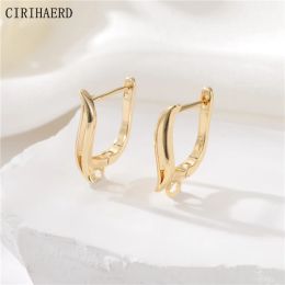 DIY Earring Clasps 14K Gold Plated Brass Earring Hook Findings For Women's Earrings Jewellery Making Accessories Ear Clip Buckle