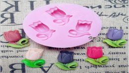 new threee Arylic Resin Flowers silicone moldfondant moldssugarcraft toolschocolate mould cake decorating tools TY17896729660