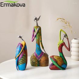 Decorative Figurines ERMAKOVA Nordic Home Abstract Art Woman Living Room Decoration Statue Resin Crafts Indoor Desktop Animal
