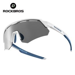ROCKBROS Cycling Polarised Glasses 4Lens Interchangeable Myopia Frame Sunscreen UV400 Protection Sunglasses Men Bike Glasses240328