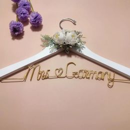 Hangers Personalization Wedding Hanger Bridal Gift Bridesmaid Sir And Madam Anniversary Graduation Ceremony Flower