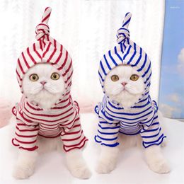 Dog Apparel Striped Hooded Sweatshirt For Cats And Dogs Funny Hoodie Pet Shirt Coat Puppy Clothes Small Medium Costume Fashion