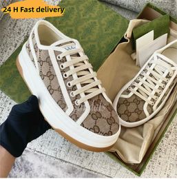 Designer Women Casual Shoes Italia Low-Cut 1977 High Top Letter di alta qualità G Sneaker Beige Ebony Tela Tennis Shoe Tessuto Tims 36-45