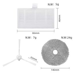 Side Brush HEPA Filter Mop Rag Cloth For Xiaomi Lydsto W2 / Uwant U200 Pro Robot Vacuum Cleaner Spare Parts Accessories