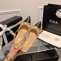 Designer sandali donne piccoli stile c stile femminile a mezz'elegante triangolo estivo sandali tacchi senza schienale femminile scarpe di lusso tacchi da donna matrimonio