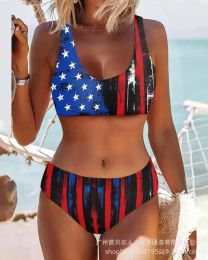 The Only B.S I Need Is Beer And Sunshine Rainbow Stripe Print Bikini Set Women Sexy Summer Swimwear Swimming Clothing Suit