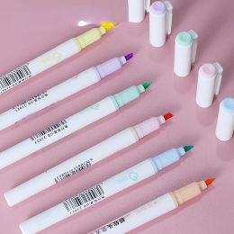 6 Colors New Sweet Salty Color Highlighters Pen Soft Tips Highlighter for School Marker Stationery