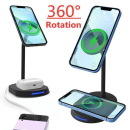 Chargers 30W 3 IN 1 Magnetic Wireless Charger Desktop Phone Stand Fast Wireless Charger For iPhone 12 13 14 Pro Max Airpod Xiaomi Samsung