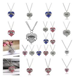 Pendant Necklaces Pendants Jewellery Diamond Peach Heart Mothers Day Gift Family Daughter Sister Crystal Necklace Drop Delivery 2021 Otfdj