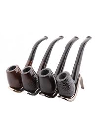 Ebony Wood Pipes Bent Type Bucket Handle Hand Tobacco Pipes Smoking Pipes For Smoking Accessories Tobacco Tool 5083508675