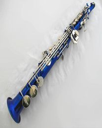 Highquality blue Bflat professional soprano saxophone shell goldplated keys professionalgrade tone sax soprano instrument5375721