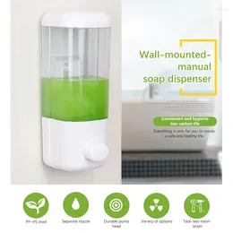 Liquid Soap Dispenser 1pc Bathroom Non-punching Manual Press Wall Hanging Traceless Paste Disinfectant Bottle Transparent