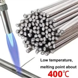 100/10Pcs Low Temperature Easy Melt Aluminum Universal Silver Welding Rod Cored Wire Rod Solder No Need Solder Powder Weld Bar