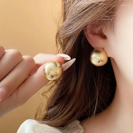 Stud Earrings 2 Pcs Pleated Geometric Round Light Luxury Temperament For Women Fashion Wholesale Simple Jewellery Gift