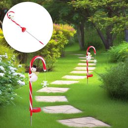 Decorative Flowers Garden Lamp Candy Cane Appearance Solar Lawn Light Outdoor Stake Decoration