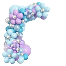 Party Decoration Purple Balloon Arch Kit Decorations Blue Silver Winter Supplies Girls