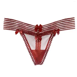Women's Panties Thong Sexy Thin Belt Adjustable Low Waist Ladies Underpants Cotton Invisible Solid Transparent Underwear Women