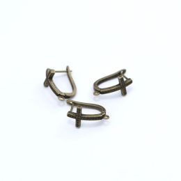 1 Pair NEW Cross Antique Bronze Brass Earring Clasps Hooks Accessories For DIY Woman Earring Jewellery Making Supplies