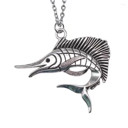 Pendant Necklaces 1pcs Swordfish Male Necklace Materials Jewellery Crafts Chain Length 70cm OR 45 4cm
