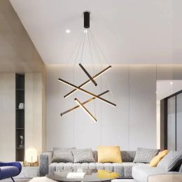 Modern Stair LED Ceiling Chandelier Duplex Building Highrise Living Room Hall Long Hanging Lamp Aluminium Indoor Lighting Fixture