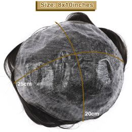S-noilite 0.1mm PU Toupee Men 75g Human Hair Men Wig Hair Prosthesis 6inch 130% Denstiy Natural Hair Wig Male Replacement System