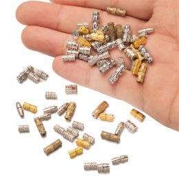 20pcs Brass Screw Clasps Barrel Cord End Caps Connector Fastener for DIY Bracelet Necklace Jewellery Making Supplies Materials