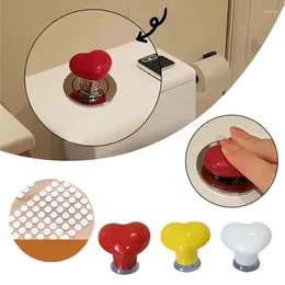 Toilet Seat Covers 2pcs Bathroom Heart Shaped Press Push Switch Decor Tank Bathing Water Flush Button Home Tools