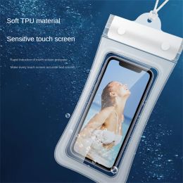 Swimming Bag With Rope Universal Floating Waterproof Swim Bag Phone Case Mobile Phone Waterproof Pouch Drifting Accessory