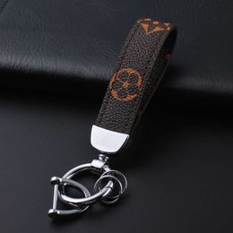 Creative Black Rope Men's and Women's PU Leather Car Keychain