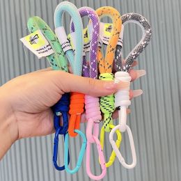 1PC Phone Strap Lanyard Fluorescent Color Mesh Landyard For Bags Braided Strips Keycord Hanging Trousers Accessories Keychain