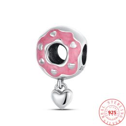 925 Sterling Silver Ice Cream Birthday Cake Dessert Donut Coffee Cup Sweet Beads Fit Original Pandora Charm Bracelet DIY Jewelry